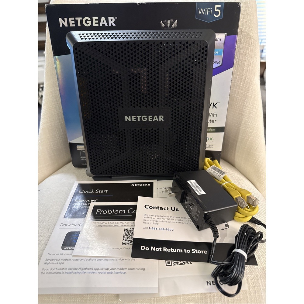 NETGEAR‎ Nighthawk AC1900 4 Wireless WiFi 5 Router Modem C7000v2
